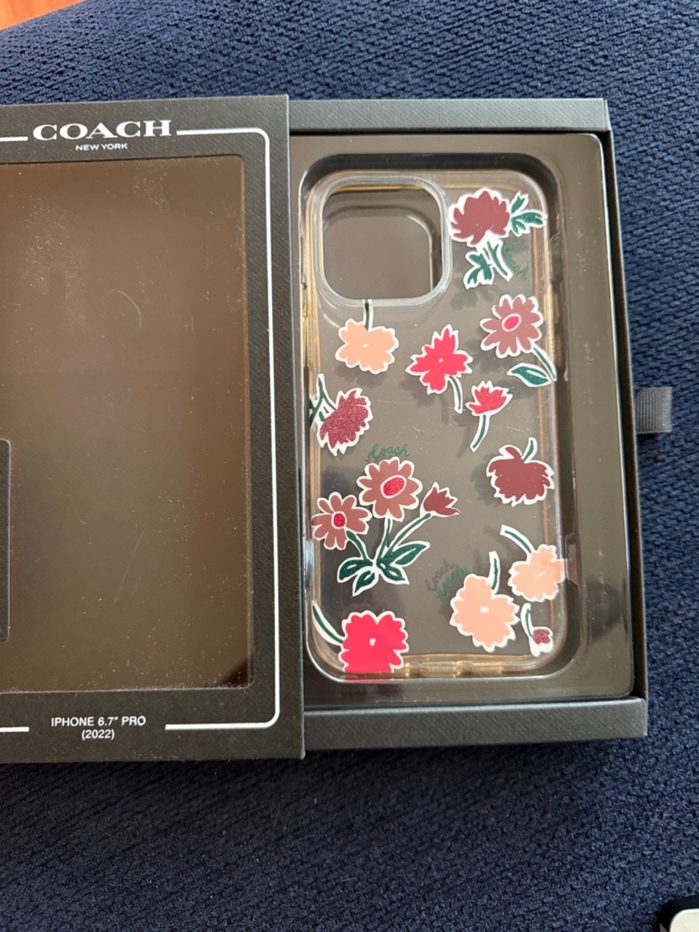 COACH Floral Clear Protective Case for iPhone 6.7" Pro - Pink & Red - Pro Max 14 - Picture 2 of 7